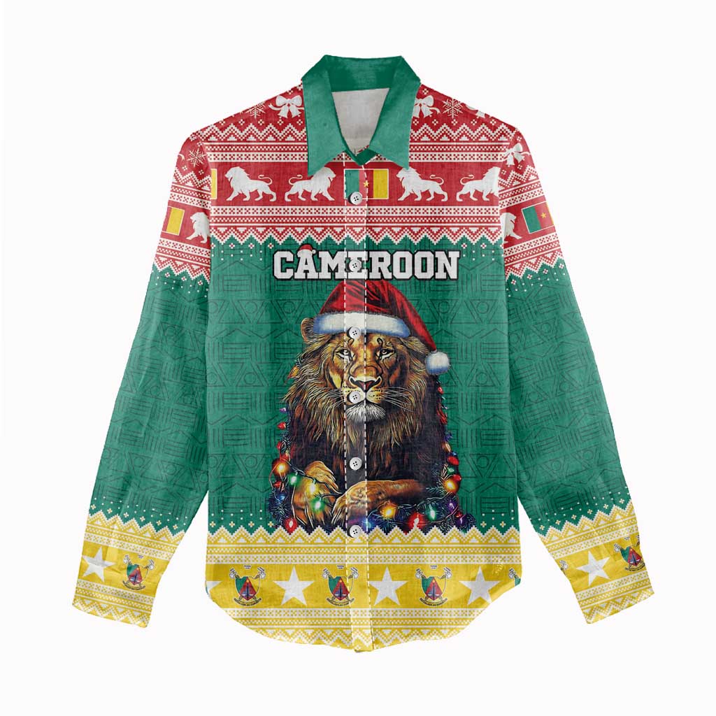 Cameroon Christmas Women Casual Shirt Lion African Santa LT15
