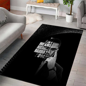 African America Heroes Malcolm X Area Rug By Any Means Necessary - African Pride