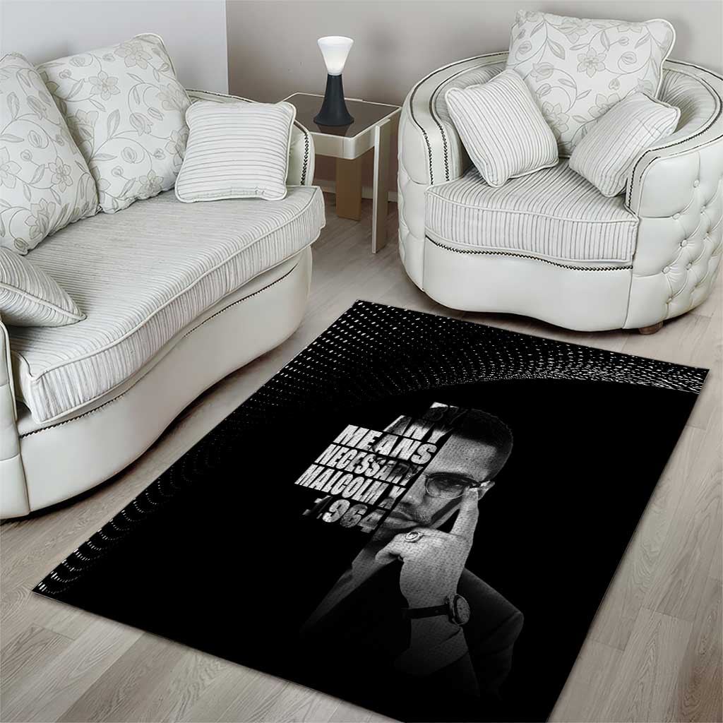 African America Heroes Malcolm X Area Rug By Any Means Necessary - African Pride