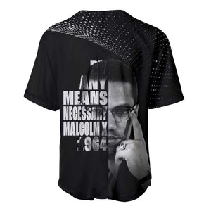 African America Heroes Malcolm X Baseball Jersey By Any Means Necessary - African Pride