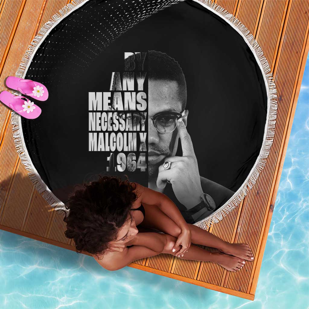 African America Heroes Malcolm X Beach Blanket By Any Means Necessary - African Pride