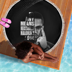 African America Heroes Malcolm X Beach Blanket By Any Means Necessary - African Pride