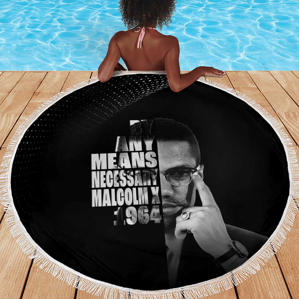 African America Heroes Malcolm X Beach Blanket By Any Means Necessary - African Pride