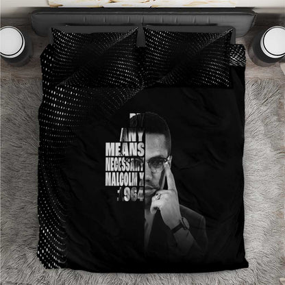 African America Heroes Malcolm X Bedding Set By Any Means Necessary - African Pride