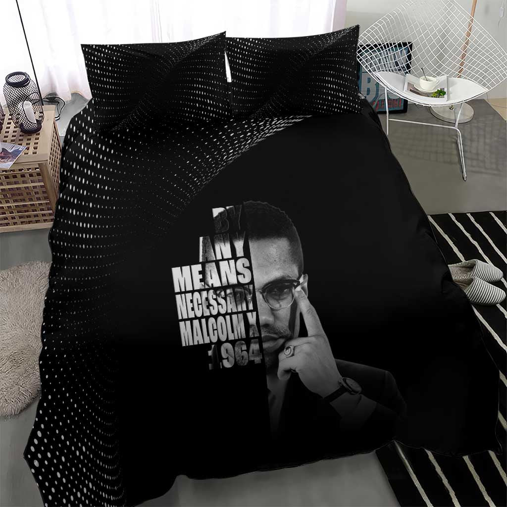 African America Heroes Malcolm X Bedding Set By Any Means Necessary - African Pride