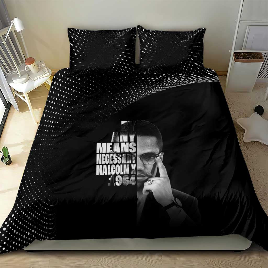 African America Heroes Malcolm X Bedding Set By Any Means Necessary - African Pride
