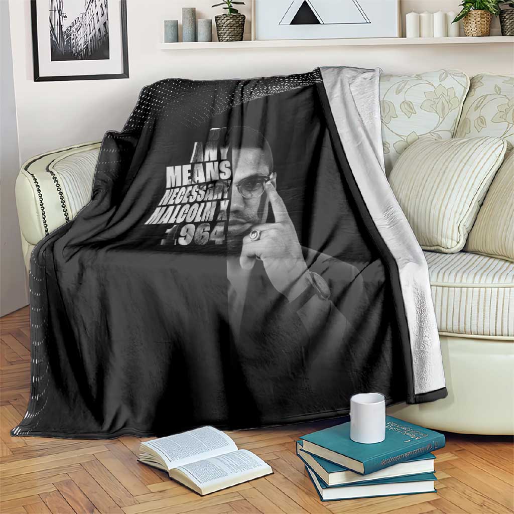 African America Heroes Malcolm X Blanket By Any Means Necessary - African Pride