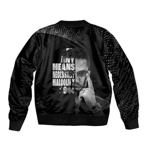 African America Heroes Malcolm X Bomber Jacket By Any Means Necessary - African Pride