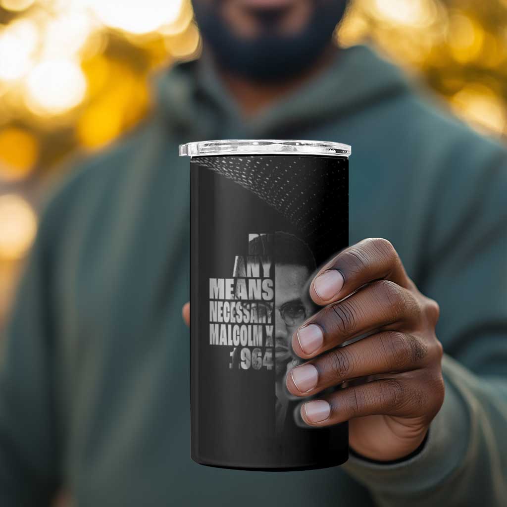 African America Heroes Malcolm X 4 in 1 Can Cooler Tumbler By Any Means Necessary - African Pride