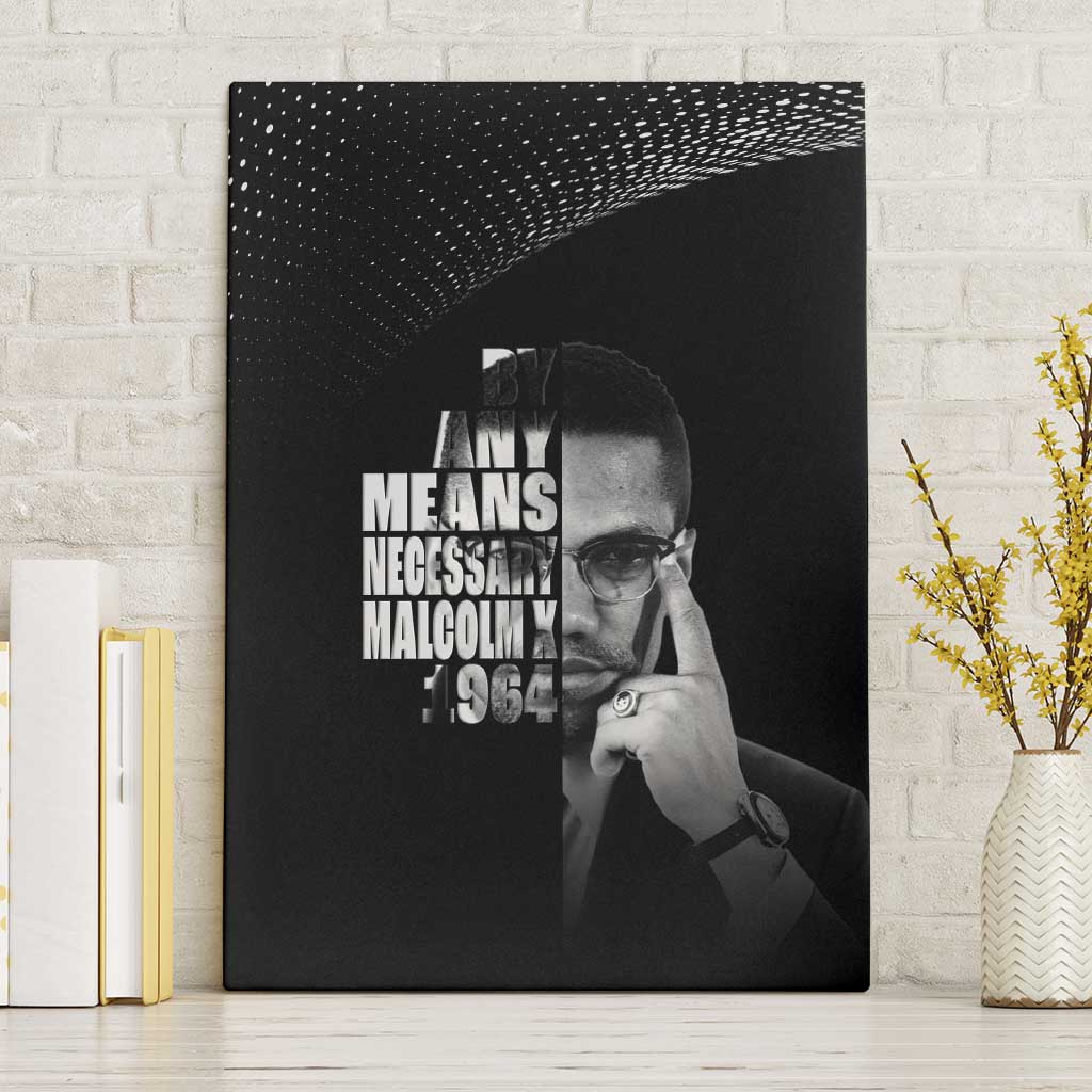 African America Heroes Malcolm X Canvas Wall Art By Any Means Necessary - African Pride