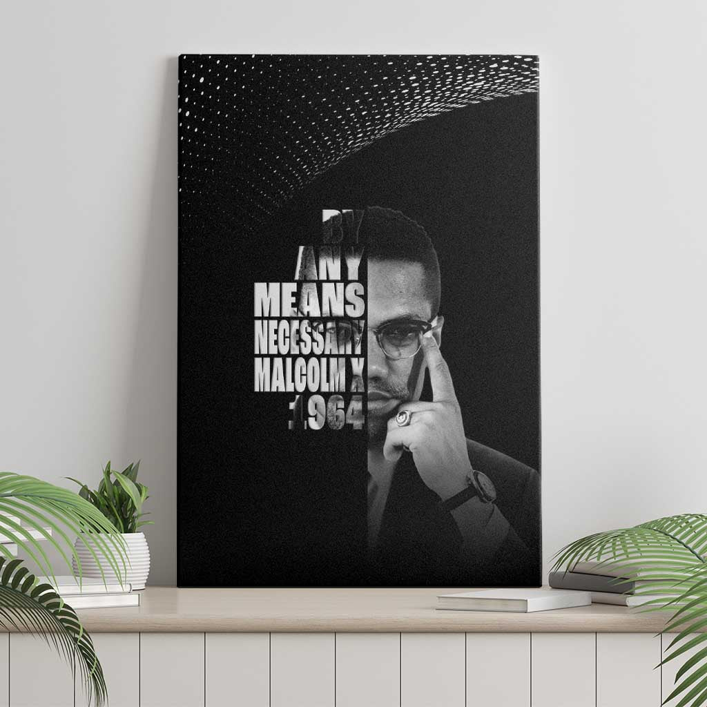 African America Heroes Malcolm X Canvas Wall Art By Any Means Necessary - African Pride