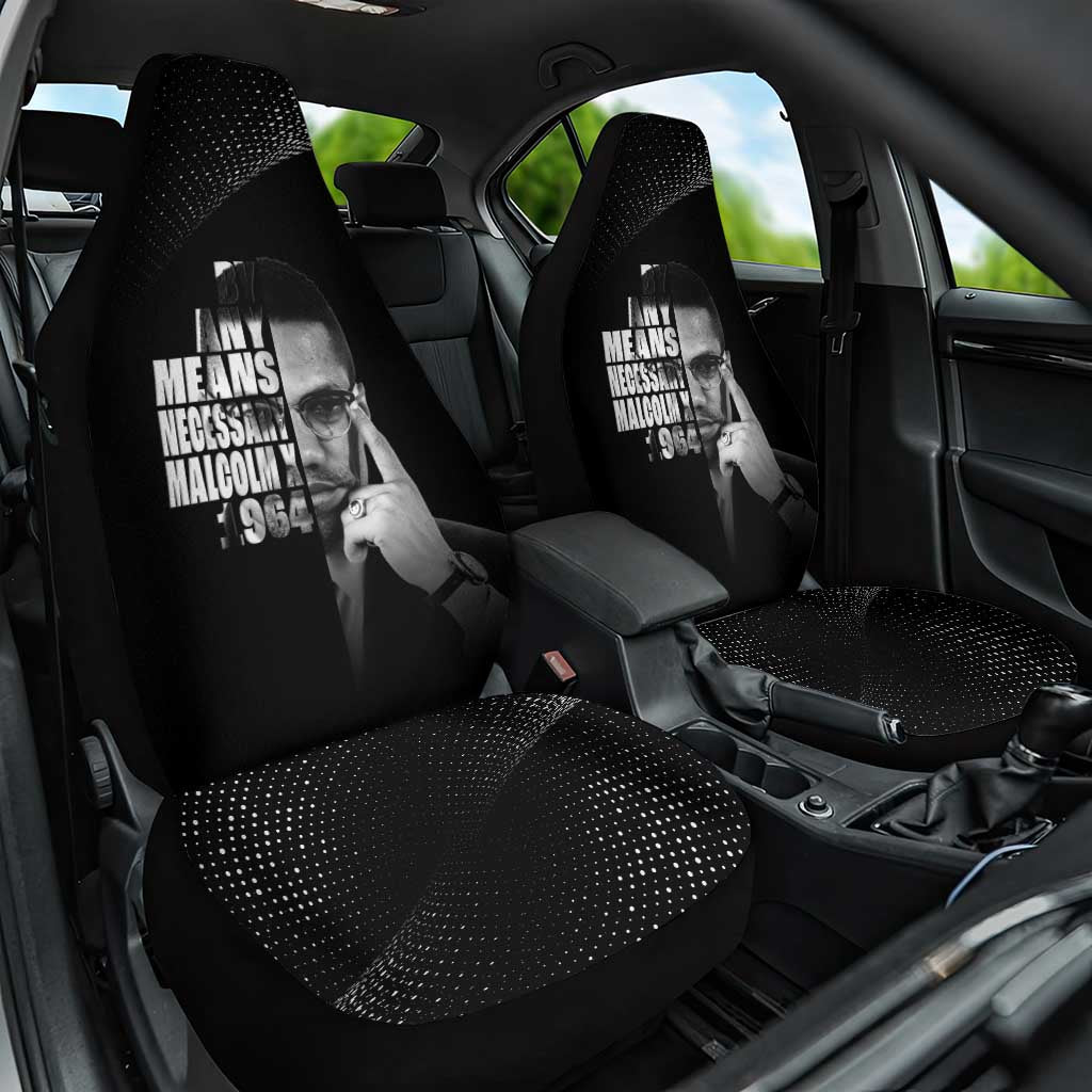 African America Heroes Malcolm X Car Seat Cover By Any Means Necessary - African Pride