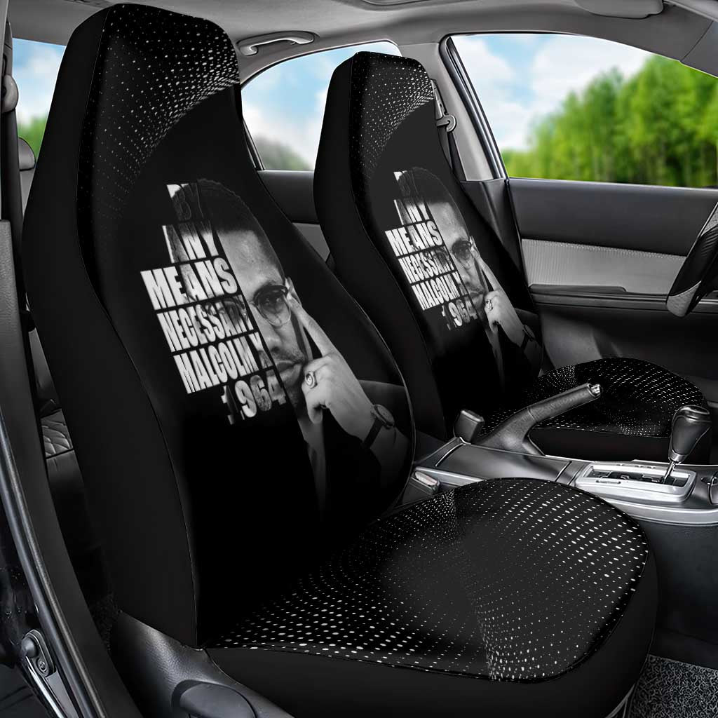 African America Heroes Malcolm X Car Seat Cover By Any Means Necessary - African Pride