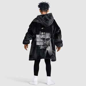 African America Heroes Malcolm X Kid Wearable Blanket Hoodie By Any Means Necessary - African Pride