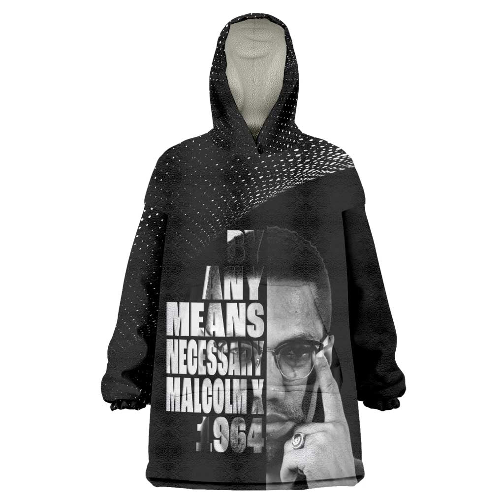 African America Heroes Malcolm X Kid Wearable Blanket Hoodie By Any Means Necessary - African Pride