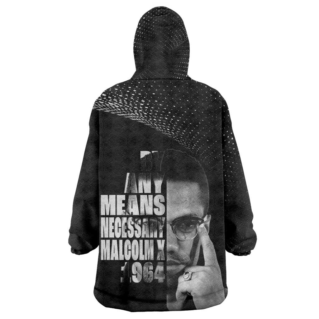 African America Heroes Malcolm X Kid Wearable Blanket Hoodie By Any Means Necessary - African Pride