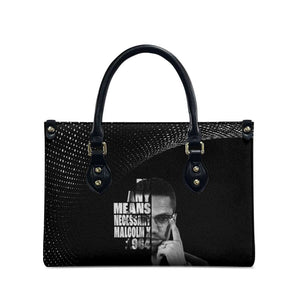 Malcolm X El-Hajj Malik El-Shabazz Leather Bag By Any Means Necessary