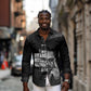 African America Heroes Malcolm X Long Sleeve Button Shirt By Any Means Necessary - African Pride