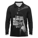 African America Heroes Malcolm X Long Sleeve Polo Shirt By Any Means Necessary - African Pride