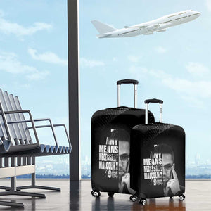African America Heroes Malcolm X Luggage Cover By Any Means Necessary - African Pride