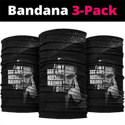 African America Heroes Malcolm X Neck Gaiter By Any Means Necessary - African Pride