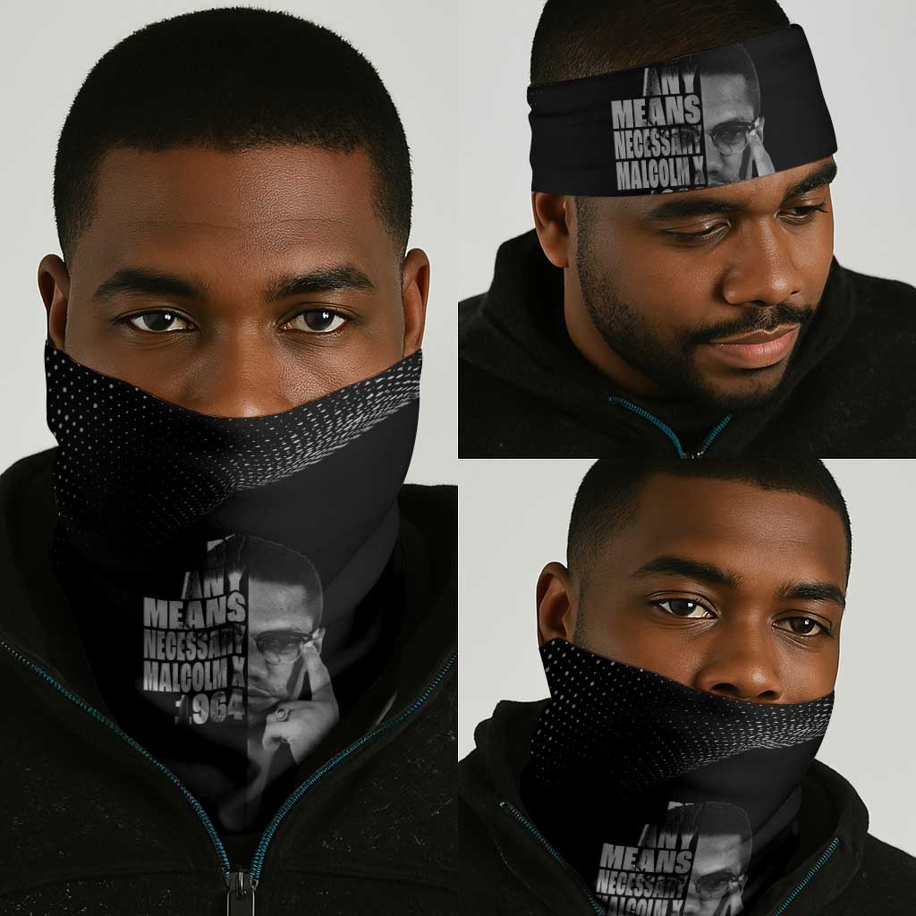 African America Heroes Malcolm X Neck Gaiter By Any Means Necessary - African Pride