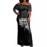 African America Heroes Malcolm X Off Shoulder Maxi Dress By Any Means Necessary - African Pride