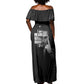 African America Heroes Malcolm X Off Shoulder Maxi Dress By Any Means Necessary - African Pride