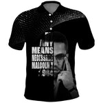 African America Heroes Malcolm X Polo Shirt By Any Means Necessary - African Pride