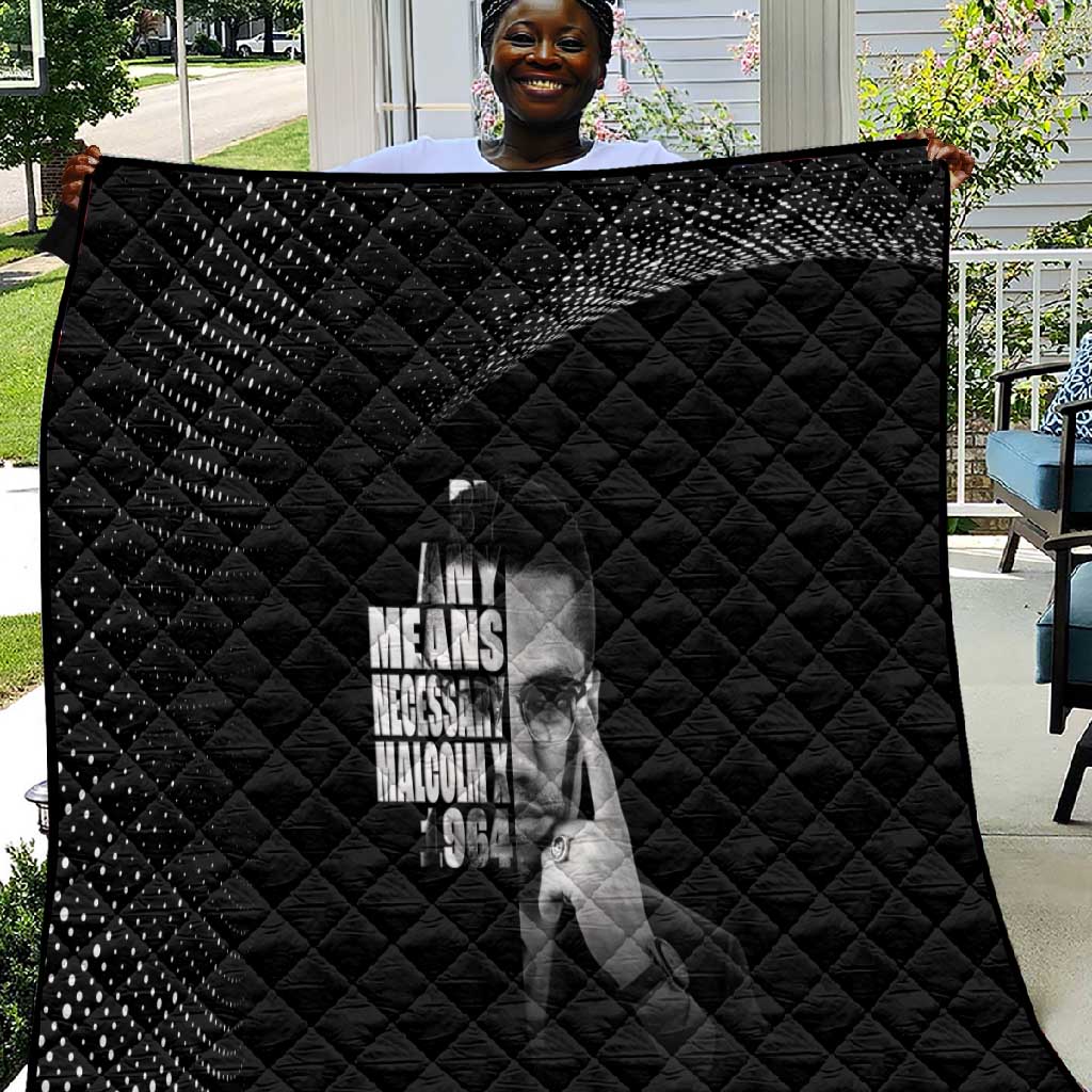 African America Heroes Malcolm X Quilt By Any Means Necessary - African Pride