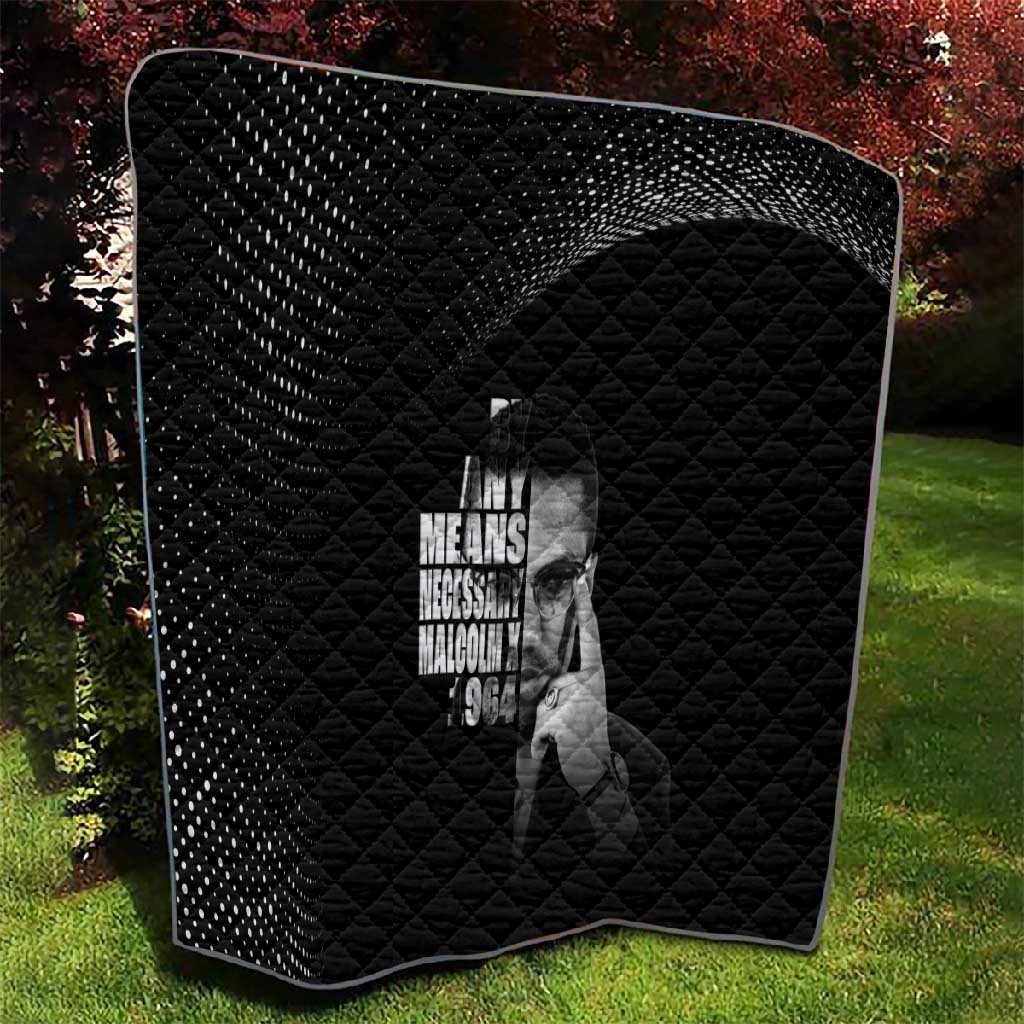 African America Heroes Malcolm X Quilt By Any Means Necessary - African Pride