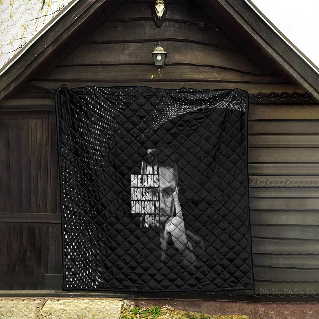 African America Heroes Malcolm X Quilt By Any Means Necessary - African Pride