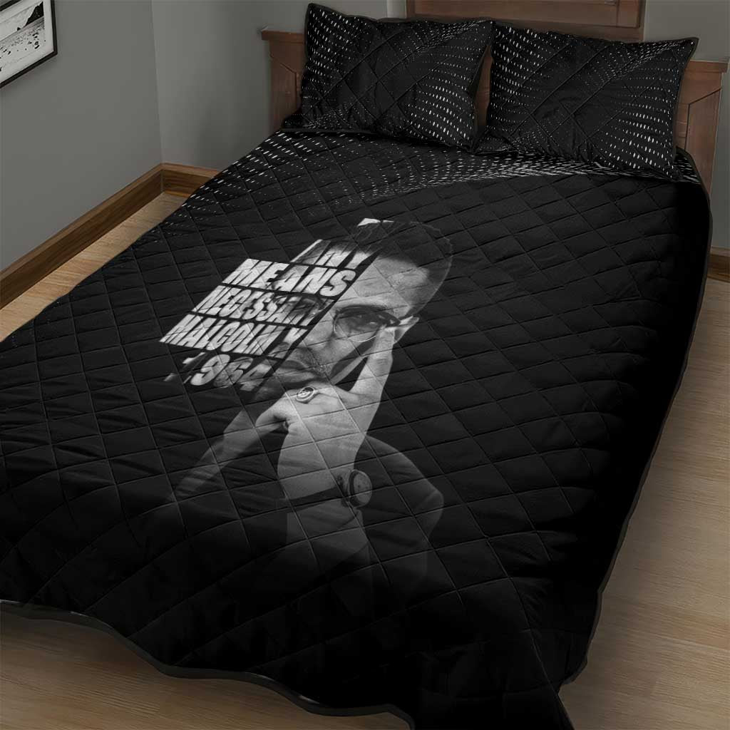 African America Heroes Malcolm X Quilt Bed Set By Any Means Necessary - African Pride
