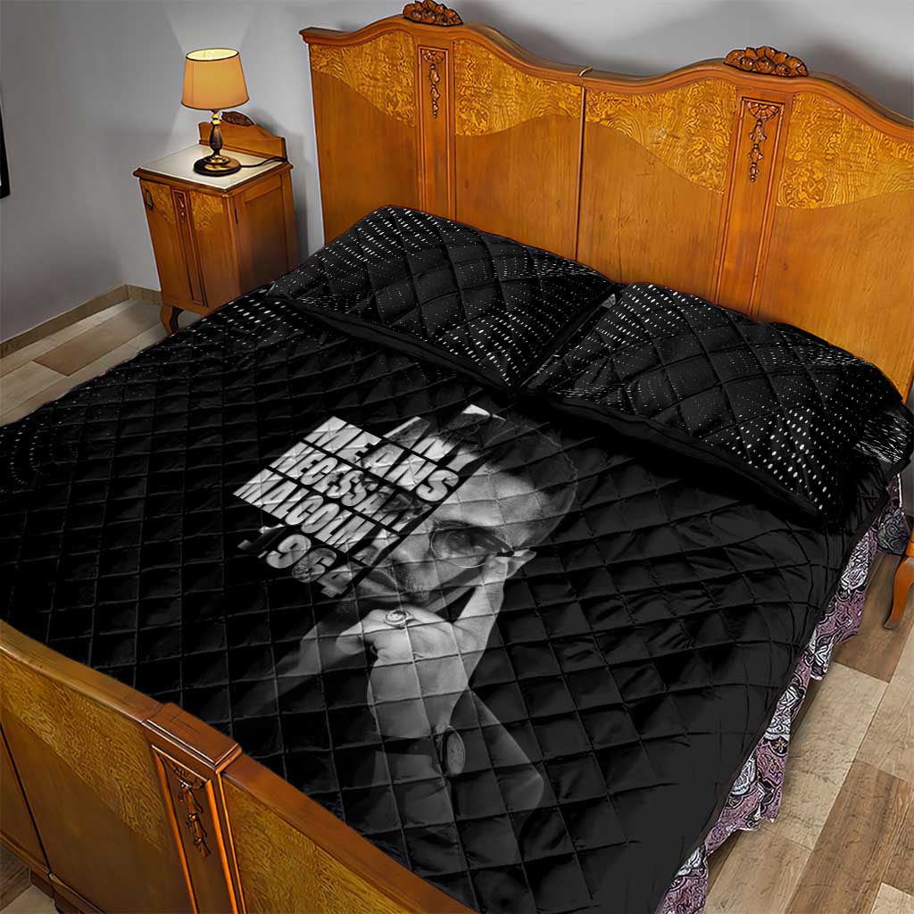 African America Heroes Malcolm X Quilt Bed Set By Any Means Necessary - African Pride