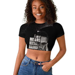 African America Heroes Malcolm X Raglan Cropped T shirt By Any Means Necessary - African Pride