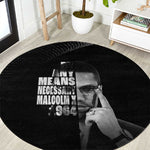 African America Heroes Malcolm X Round Carpet By Any Means Necessary - African Pride