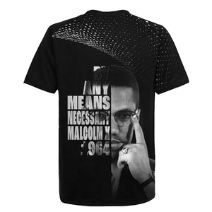 African America Heroes Malcolm X Rugby Jersey By Any Means Necessary - African Pride