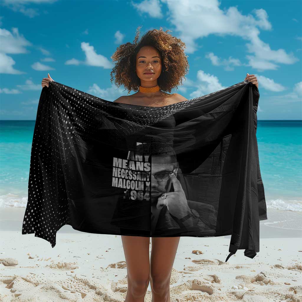 African America Heroes Malcolm X Sarong By Any Means Necessary - African Pride