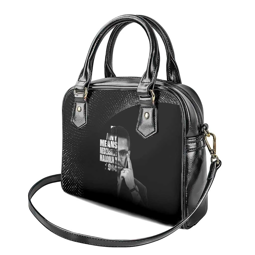 African America Heroes Malcolm X Shoulder Handbag By Any Means Necessary - African Pride