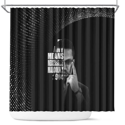 African America Heroes Malcolm X Shower Curtain By Any Means Necessary - African Pride