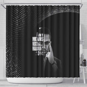 African America Heroes Malcolm X Shower Curtain By Any Means Necessary - African Pride