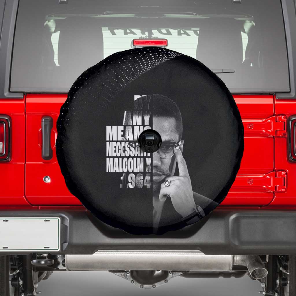African America Heroes Malcolm X Spare Tire Cover By Any Means Necessary - African Pride