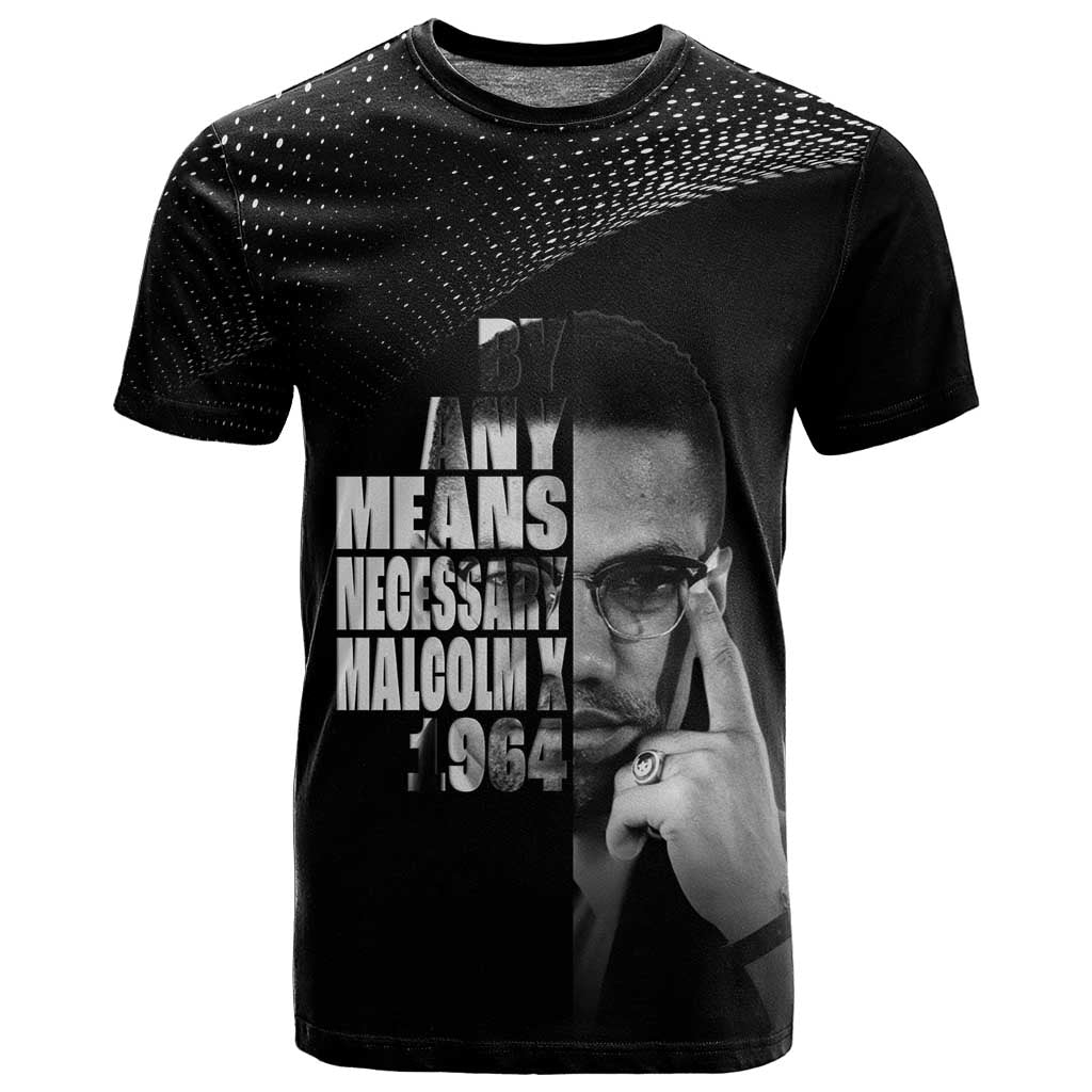 African America Heroes Malcolm X T shirt By Any Means Necessary - African Pride