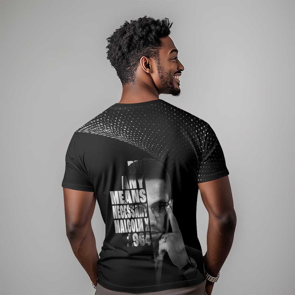 African America Heroes Malcolm X T shirt By Any Means Necessary - African Pride