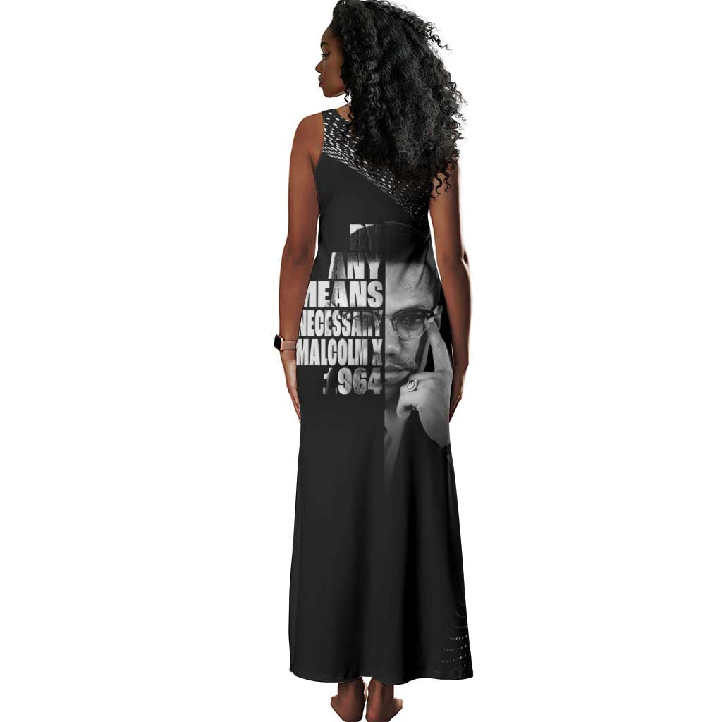 African America Heroes Malcolm X Tank Maxi Dress By Any Means Necessary - African Pride