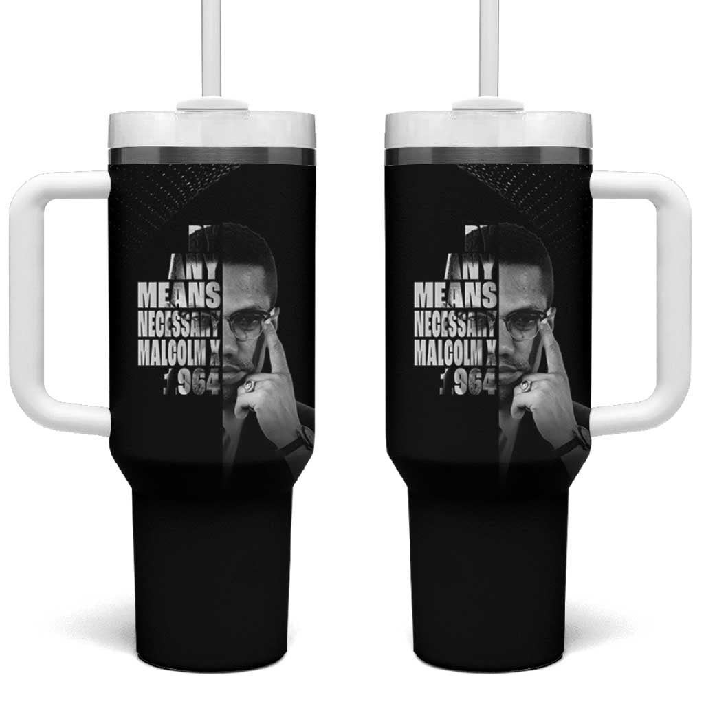 African America Heroes Malcolm X Tumbler With Handle By Any Means Necessary - African Pride