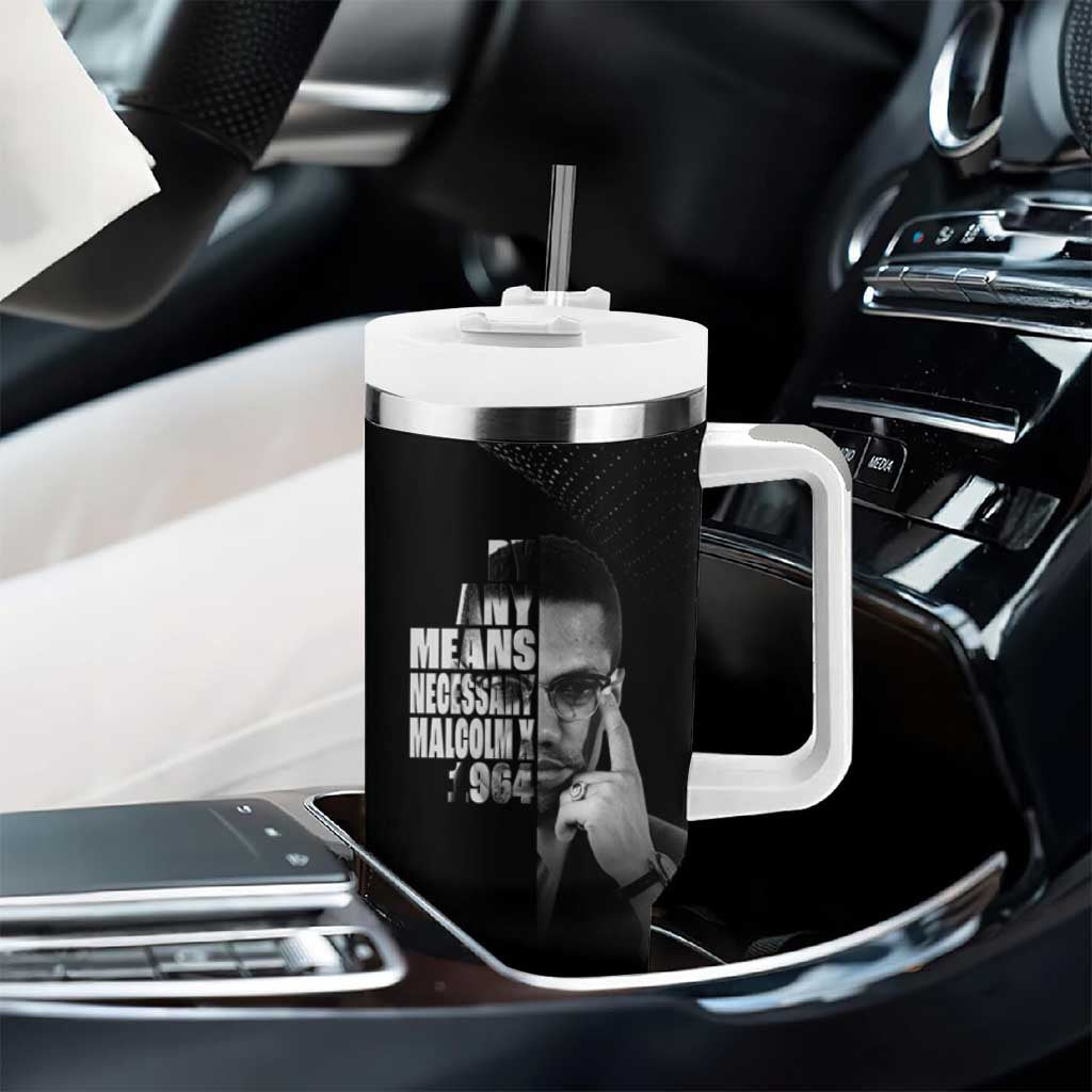 African America Heroes Malcolm X Tumbler With Handle By Any Means Necessary - African Pride