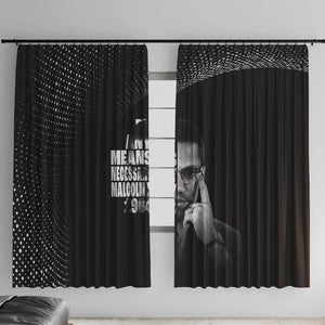 African America Heroes Malcolm X Window Curtain By Any Means Necessary - African Pride