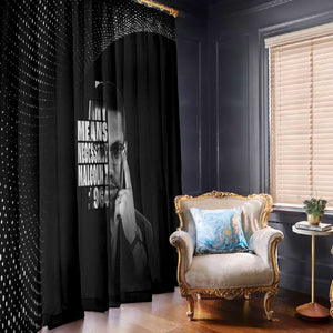 African America Heroes Malcolm X Window Curtain By Any Means Necessary - African Pride