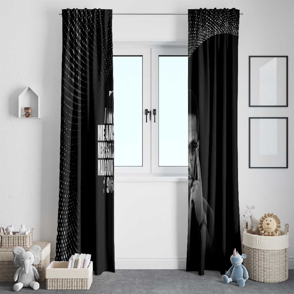 African America Heroes Malcolm X Window Curtain By Any Means Necessary - African Pride